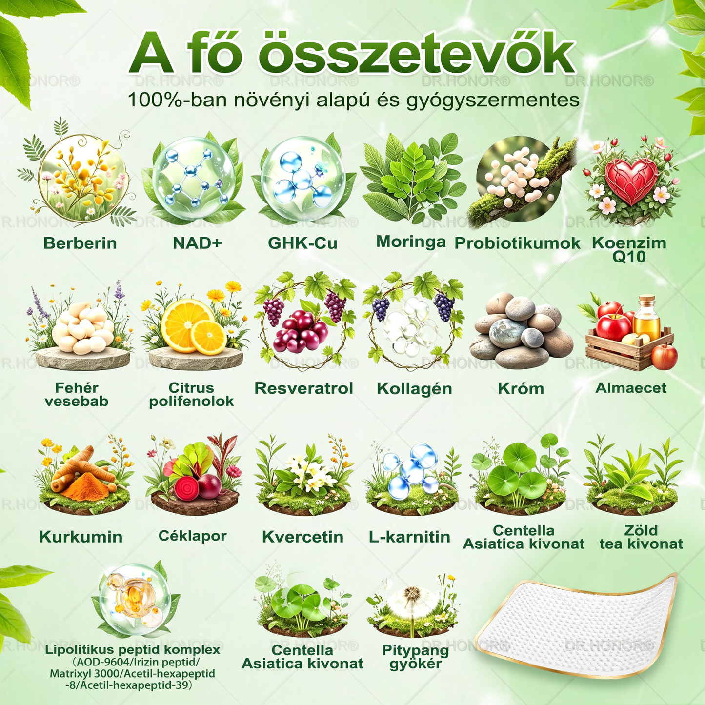 [2026 ÚJ & Továbbfejlesztett🎁Akár 80% KEDVEZMÉNY]🍃🍃 DR.HONOR® Nano-mikrotűs Fogyasztó Tapasz – Ultra-erős 5× Peptidkomplex • Támogatja a Fogyást és Nyirokkeringést • Kényelmes Fogyás• Támogatja az Ízületi Komfortot és a Mély Alvást