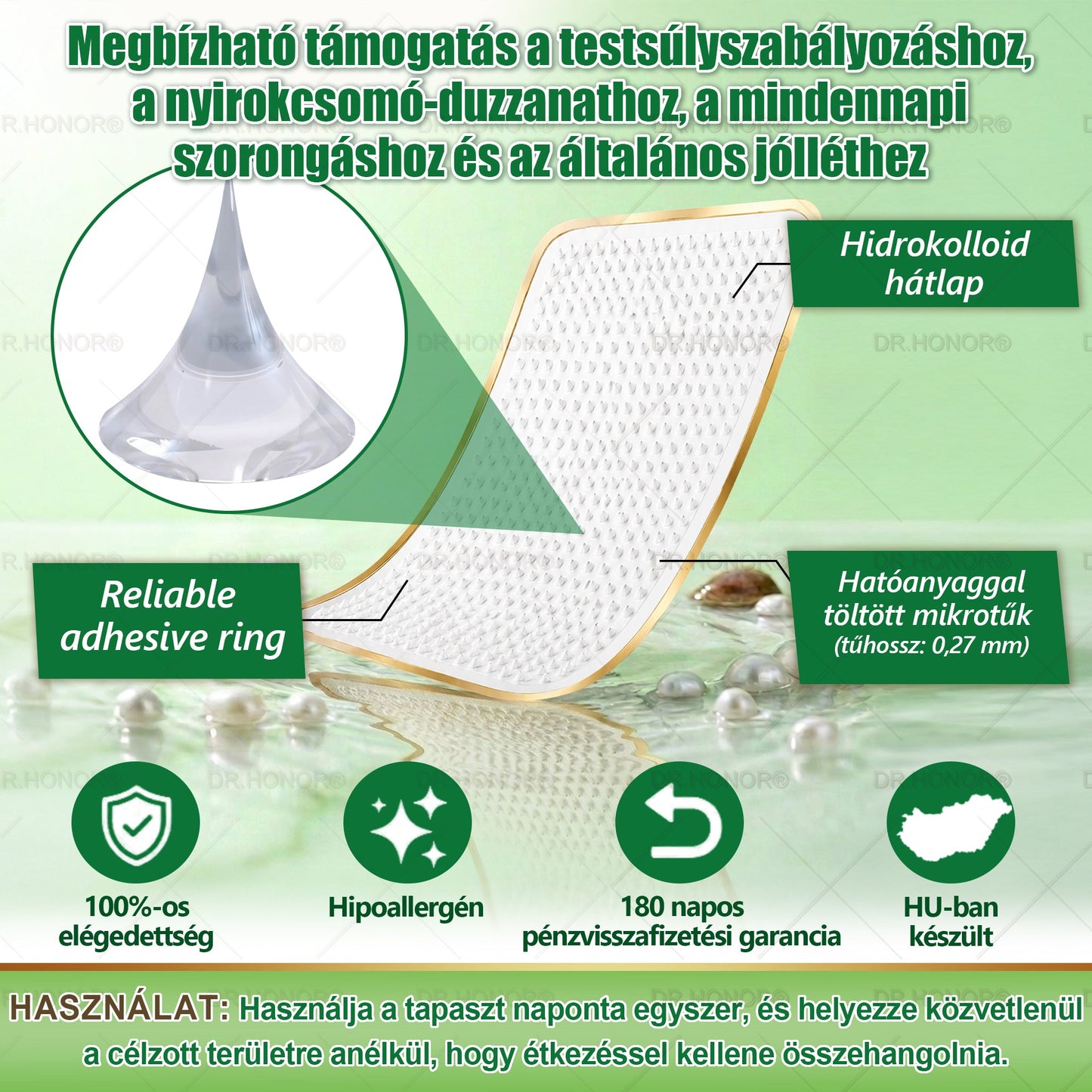 [2026 ÚJ & Továbbfejlesztett🎁Akár 80% KEDVEZMÉNY]🍃🍃 DR.HONOR® Nano-mikrotűs Fogyasztó Tapasz – Ultra-erős 5× Peptidkomplex • Támogatja a Fogyást és Nyirokkeringést • Kényelmes Fogyás• Támogatja az Ízületi Komfortot és a Mély Alvást
