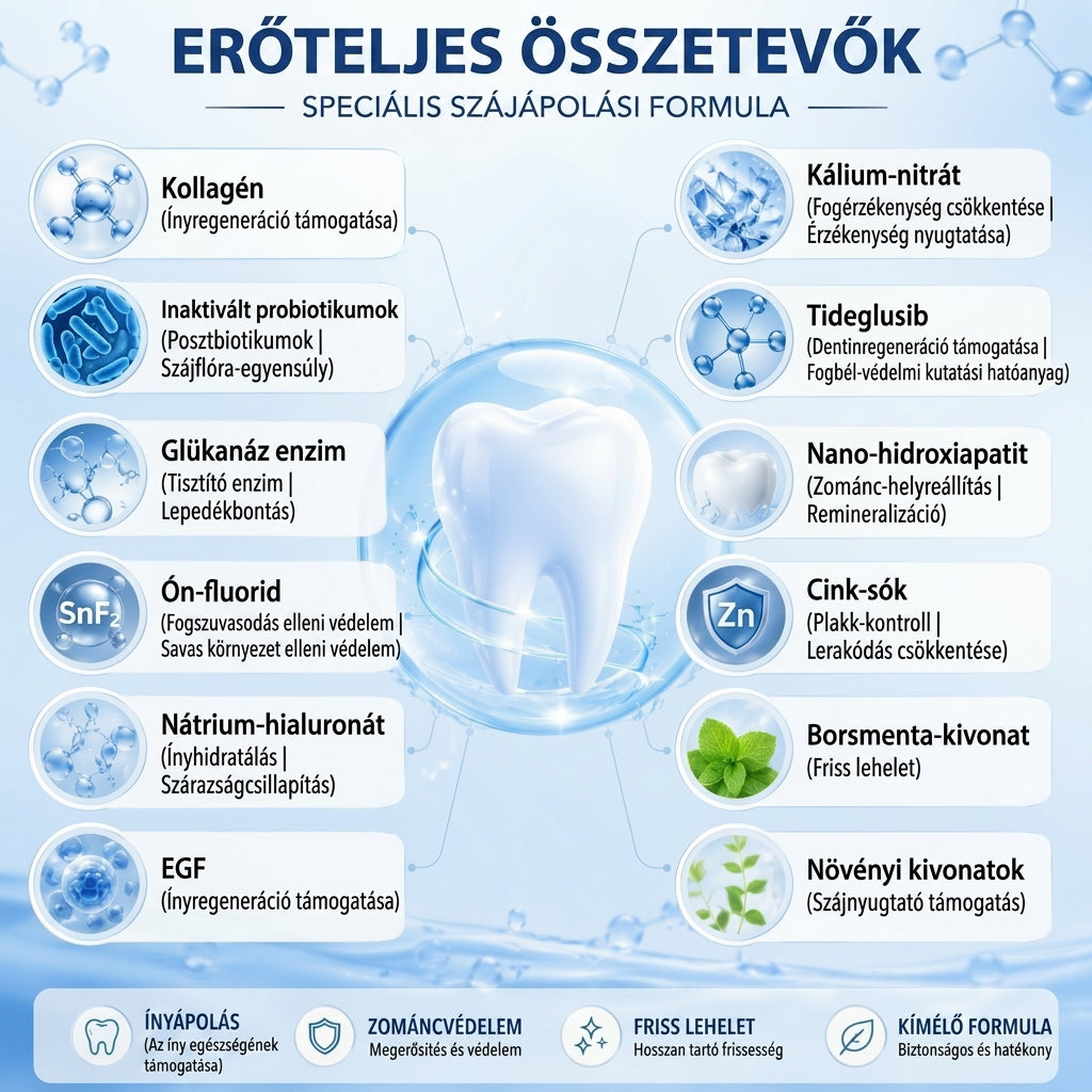 🦷🦷PuraCure® többhatású fog- és ínyregeneráló szájvíz | Kollagén × posztbiotikumok × β-glükanáz