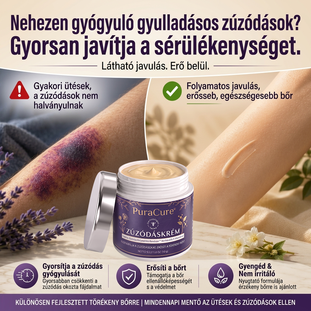 🔥100K+ ELADVA 💁‍♀️ – 💜PuraCure® Zúzódásjavító és bőrerősítő krém