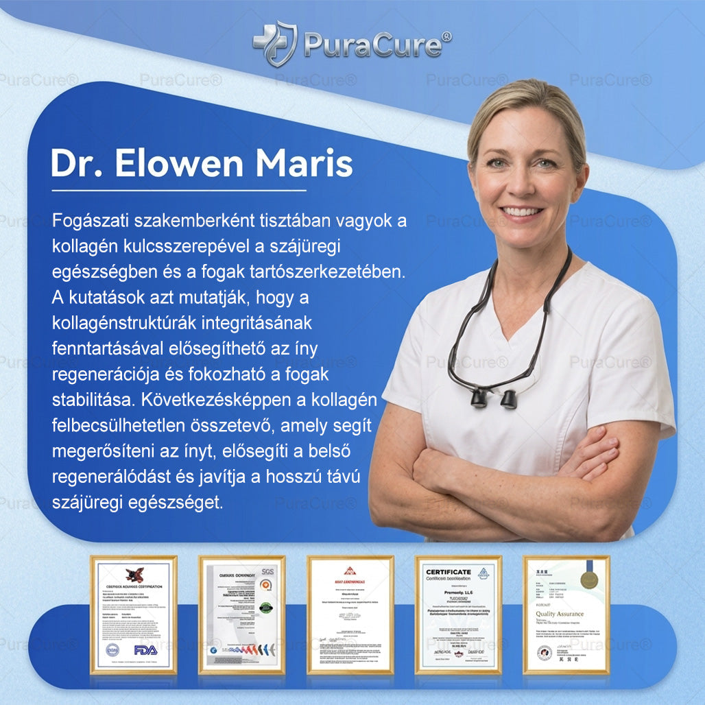 🦷🦷PuraCure® többhatású fog- és ínyregeneráló szájvíz | Kollagén × posztbiotikumok × β-glükanáz