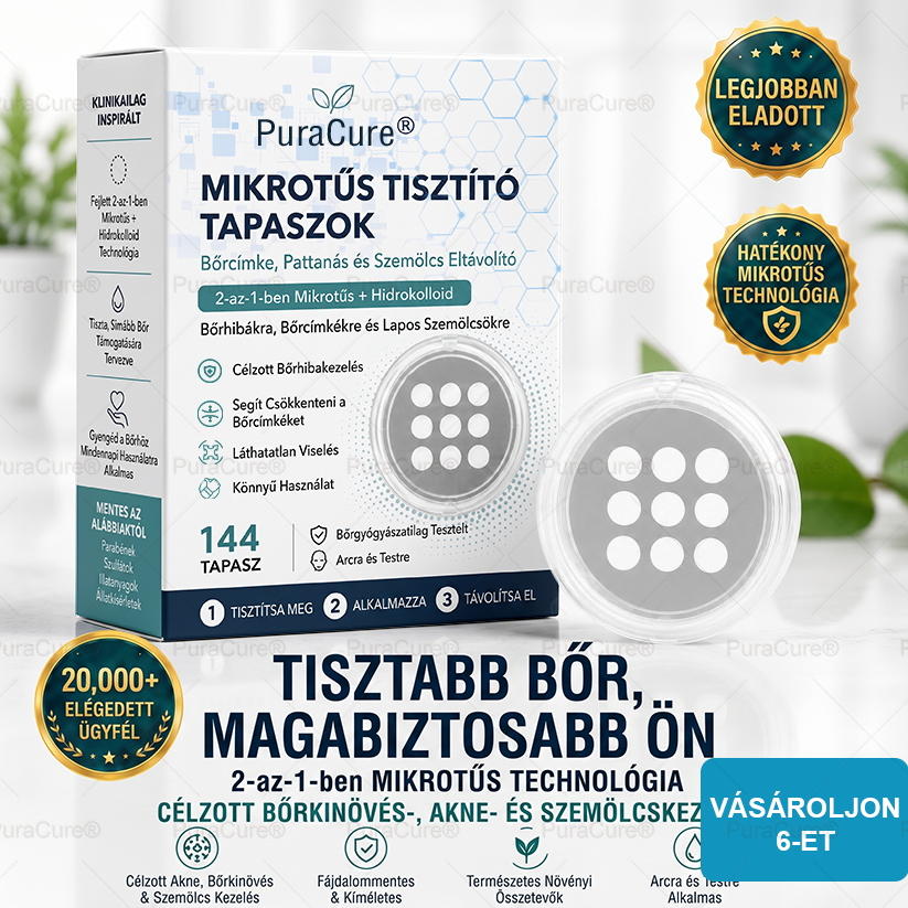 🎁🔥🎁 Gratulálunk! Ön kiválasztásra került mai exkluzív ajánlatunkhoz! Most 30% kedvezménnyel szerezheti be a PuraCure® MIKROTŰS TISZTÍTÓ TAPASZOK! 🌿 Ne hagyja ki ezt a lehetőséget – a készlet korlátozott, rendelje hozzá most kedvezményesen!