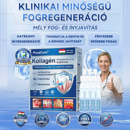 🦷🦷PuraCure® többhatású fog- és ínyregeneráló szájvíz | Kollagén × posztbiotikumok × β-glükanáz