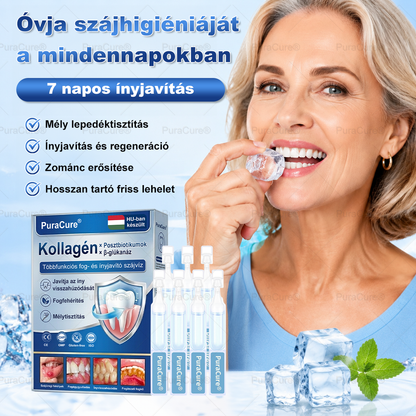 🦷🦷PuraCure® többhatású fog- és ínyregeneráló szájvíz | Kollagén × posztbiotikumok × β-glükanáz