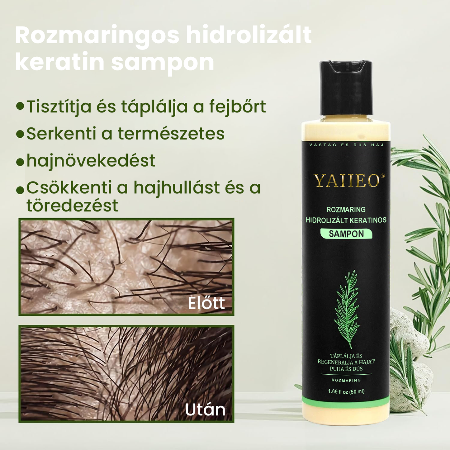 🌱 𝗬𝗔𝗜𝗜𝗘𝗢® 𝗕𝗶𝗼 𝗥𝗼𝘇𝗺𝗮𝗿𝗶𝗻𝗼𝘀 𝗛𝗮𝗷𝗻ö𝘃𝗲𝗸𝗲𝗱é𝘀𝘁 𝗦𝗲𝗿𝗸𝗲𝗻𝘁ő 𝗦𝗮𝗺𝗽𝗼𝗻 & 𝗛𝗮𝗷𝗯𝗮𝗹𝘇𝘀𝗮𝗺