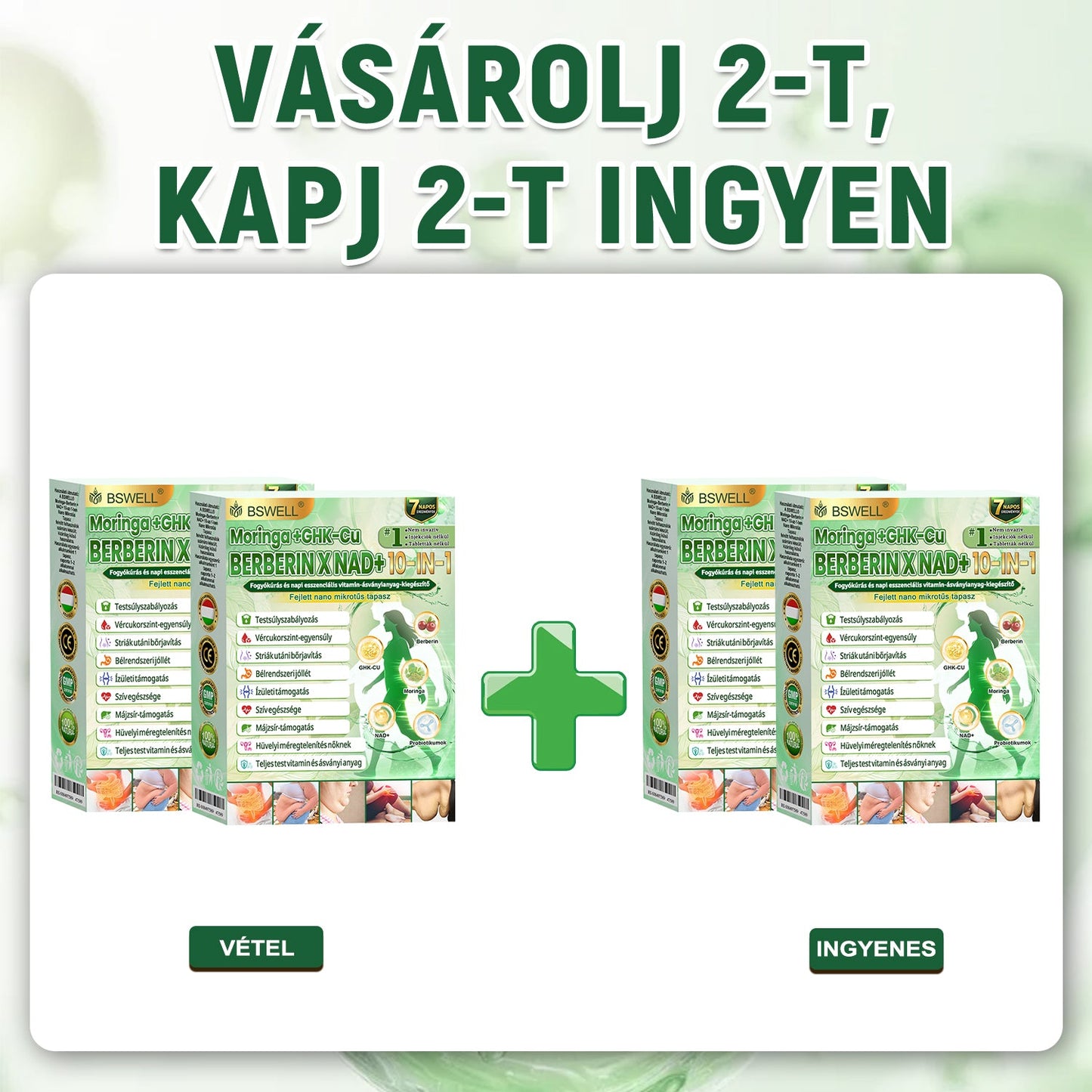 Hivatalos Áruház |🍀BSWELL® Moringa × Berberin × NAD+ 10 az 1-ben Nano Mikrotűs Tapasz (Naponta egyszer, látható változások 7 nap után) ✅ Elhízás, megereszkedett bőr, cukorbetegség, alvási apnoé, ízületi problémák