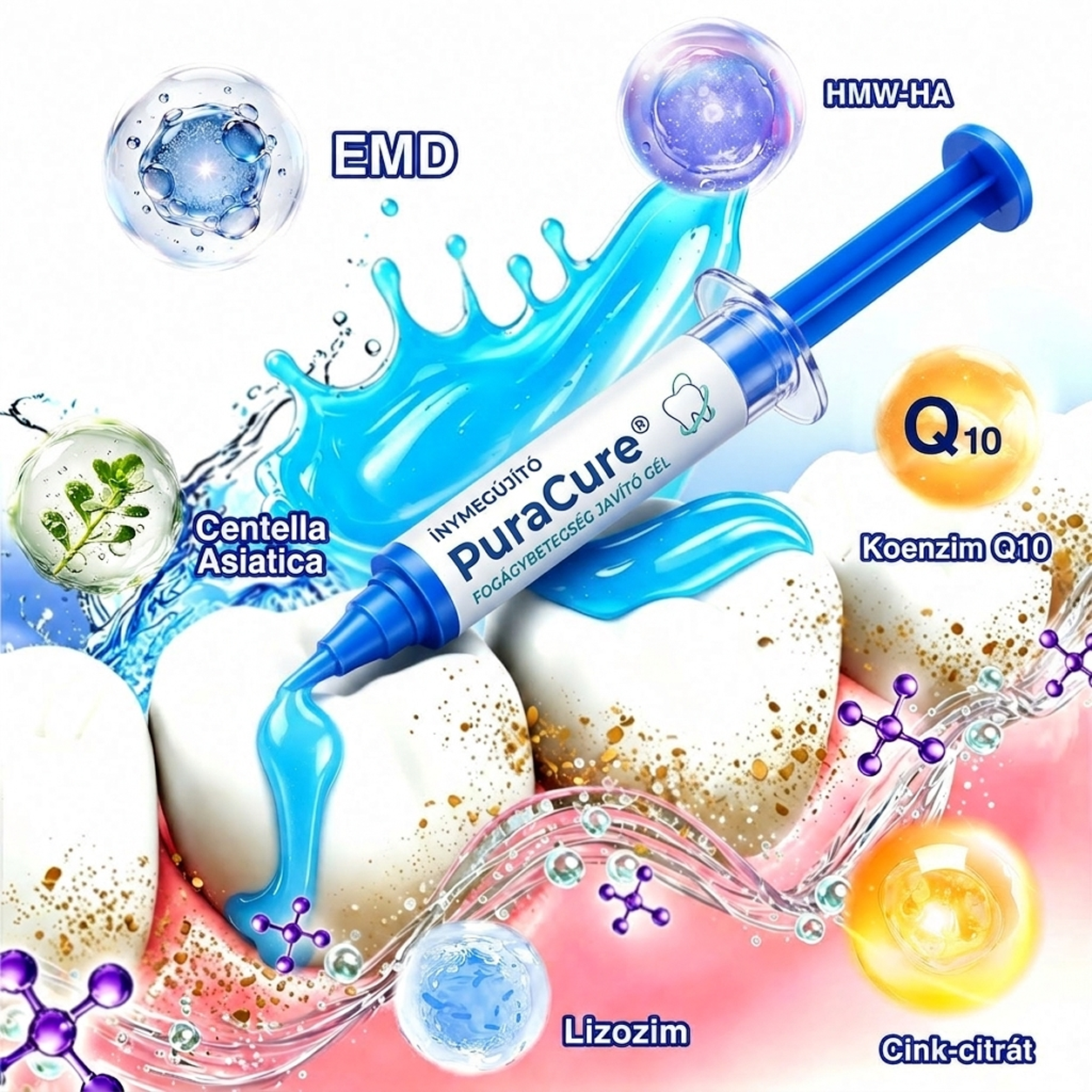 💧💧PuraCure® Ínymegújító – 🦷Célzott ínyápoló és regeneráló gél