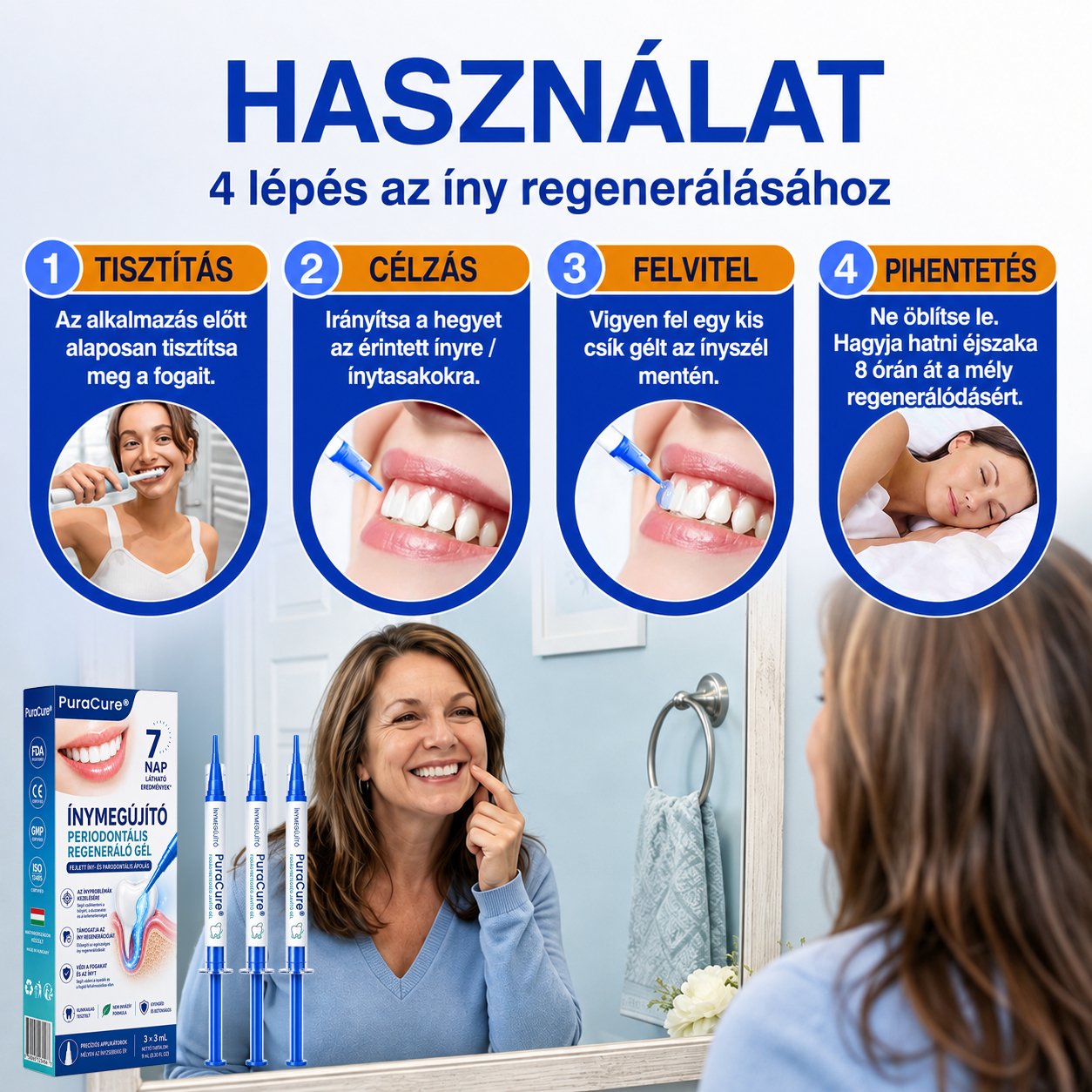 💧💧PuraCure® Ínymegújító – 🦷Célzott ínyápoló és regeneráló gél