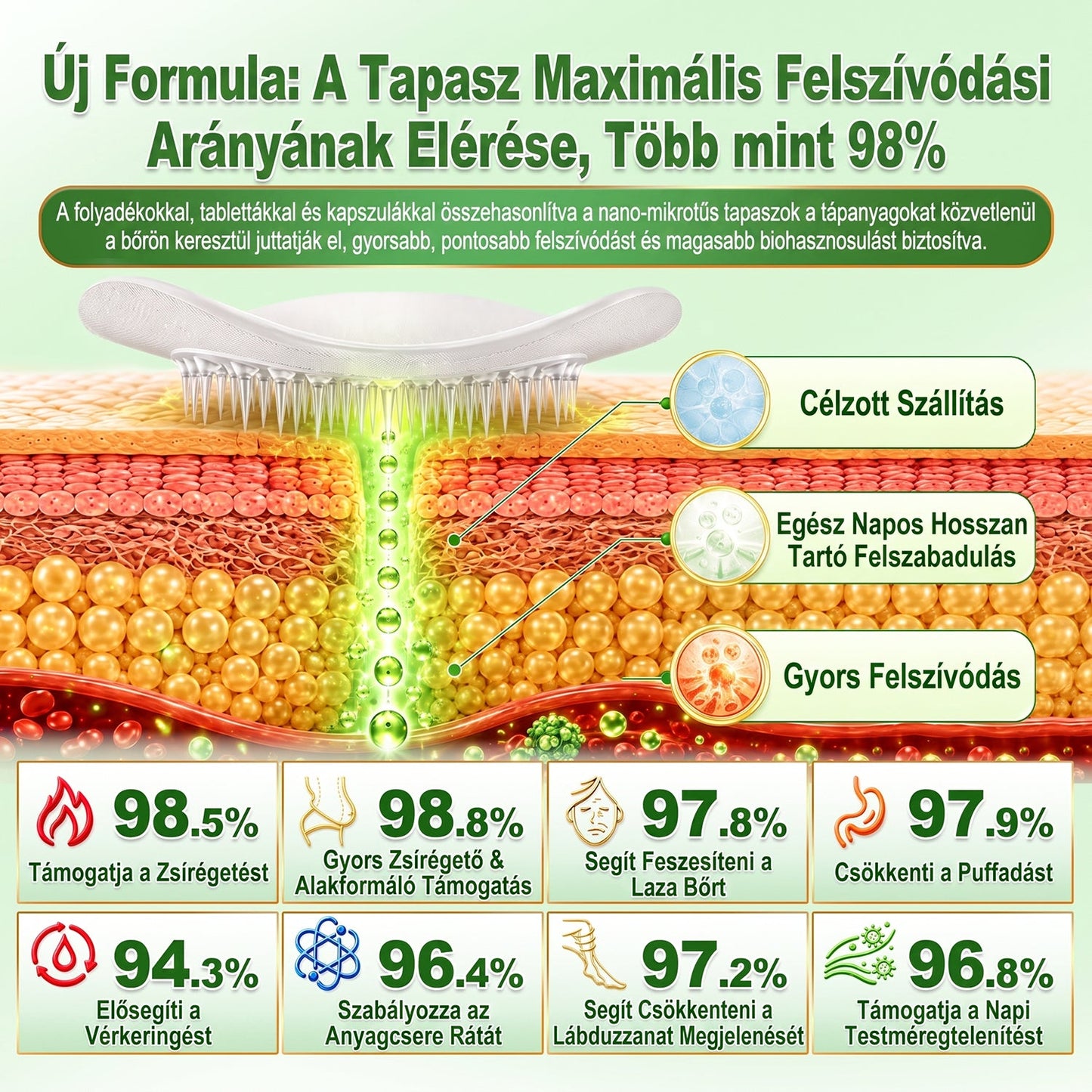 Hivatalos Áruház |🍀BSWELL® Moringa × Berberin × NAD+ 10 az 1-ben Nano Mikrotűs Tapasz (Naponta egyszer, látható változások 7 nap után) ✅ Elhízás, megereszkedett bőr, cukorbetegség, alvási apnoé, ízületi problémák