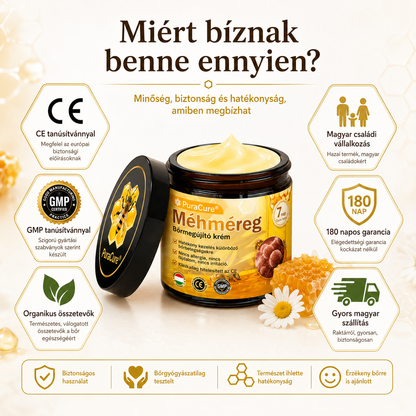 💛 𝐏𝐮𝐫𝐚𝐂𝐮𝐫𝐞® 𝐌é𝐡𝐦é𝐫𝐞𝐠 𝐁ő𝐫 𝐇𝐞𝐥𝐲𝐫𝐞á𝐥𝐥í𝐭ó 𝐊𝐫é𝐦 👨‍⚕‍CE Tanúsítvány ✅GMP-követő gyártási folyamat