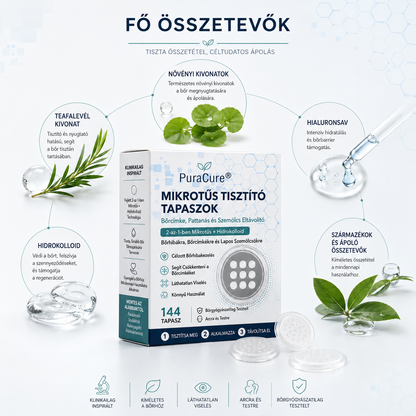💫PuraCure® 2 az 1-ben mikrotűs és hidrokolloid tapasz 🧑‍⚕️ | Kiálló anyajegyek, aknék, lapos szemölcsök és bőrnövedékek eltávolítására | Segít csökkenteni a ráncokat, hegeket és bőrhibákat | Láthatatlan tapasz az arcra és testre