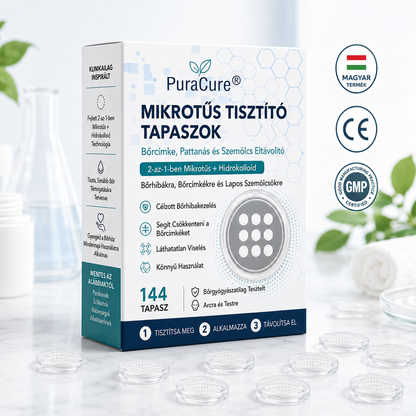 💫PuraCure® 2 az 1-ben mikrotűs és hidrokolloid tapasz 🧑‍⚕️ | Kiálló anyajegyek, aknék, lapos szemölcsök és bőrnövedékek eltávolítására | Segít csökkenteni a ráncokat, hegeket és bőrhibákat | Láthatatlan tapasz az arcra és testre