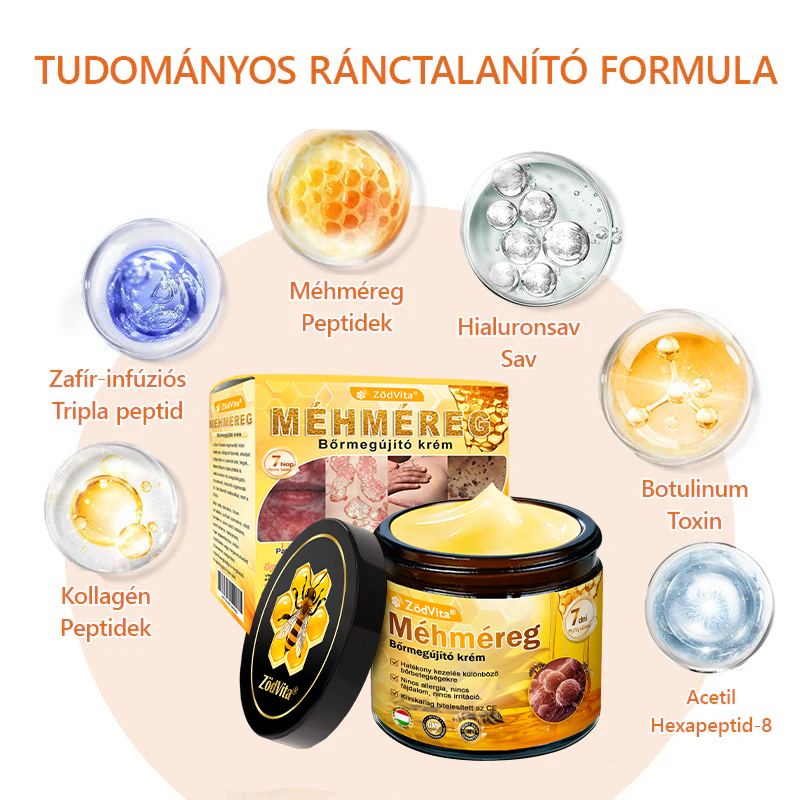 🌟 ZödVita® Méhméreg Bőr Helyreállító Krém 🔥Természetes Öregedésgátló, Feszesíti a Bőrt, Csökkenti a Ráncokat– 50ml