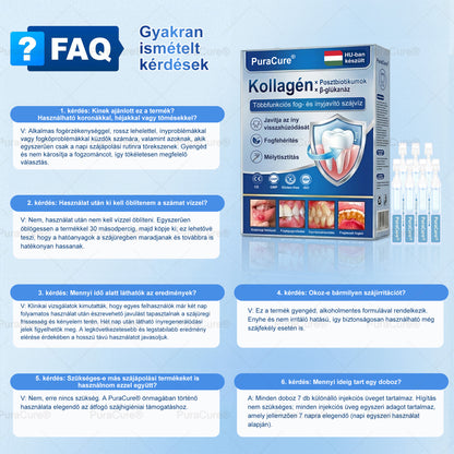 🦷🦷PuraCure® többhatású fog- és ínyregeneráló szájvíz | Kollagén × posztbiotikumok × β-glükanáz