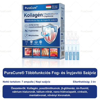 🦷🦷PuraCure® többhatású fog- és ínyregeneráló szájvíz | Kollagén × posztbiotikumok × β-glükanáz